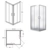 Besco Modern 185 čtvercový sprchový kout Rozměr koutu: 80x80cm, MK-80-185-C