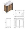 4701 koupelnova skrinka lavedo queen 80 dub technicky nakres