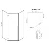 Rea Diamond pětiúhelníkový sprchový kout, black Rozměr koutu: 80x80cm, REA-K6900