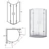 Besco Viva čtvrtkruhový sprchový kout Rozměr koutu: 80x80cm, VP-80-195-C