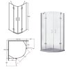 Besco Viva čtvrtkruhový sprchový kout Rozměr koutu: 80x80cm, VP-80-195-C