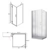 Besco Viva čtvercový sprchový kout Orientace: Pravá, Rozměr koutu: 80x80cm, VKP-80-195-C