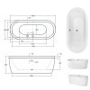 Besco Victoria volně stojící akrylátová vana Délka vany: 185cm, WKV-185-WOS