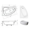 Besco Rima 140x90 akrylátová vana Délka vany: 140cm, Orientace: Levá, WAR-140-NL