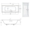 Besco Quadro Slim 175x80, 180x80 akrylátová vana Délka vany: 175cm, WAQ-175-SL