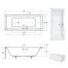 Besco Quadro akrylátová vana 175, 180 Délka vany: 175cm, WAQ-175-PK