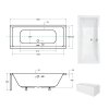 Besco Quadro 155x70 akrylátová vana, WAQ-155-PK