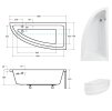 Besco Praktika akrylátová vana Délka vany: 150cm, Orientace: Pravá, WAP-150-NP