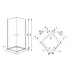 Kerra Madrid čtvercový bezrámový sprchový kout s vaničkou Rozměr koutu: 90x90cm, 1491_90X