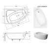 Besco Rima 160x100 akrylátová vana Délka vany: 160cm, Orientace: Levá, WAR-160-NL