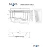 Besco Intima Slim 150x85 akrylátová vana Délka vany: 150cm, Orientace: Levá, WAIT-150-SL