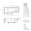 Besco Integra akrylátová vana s trojdílnou zástěnou Délka vany: 170cm, Orientace: Pravá, WAI-170-PP3