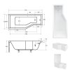 Besco Integra akrylátová vana s dvoudílnou zástěnou Délka vany: 150cm, Orientace: Levá, WAI-150-PL2