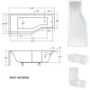 Besco Integra akrylátová vana Délka vany: 150cm, Orientace: Pravá, WAI-150-PP