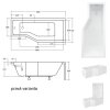 Besco Integra akrylátová vana Délka vany: 150cm, Orientace: Pravá, WAI-150-PP