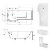 Besco Inspiro akrylátová vana s vanovou zástěnou Délka vany: 150cm, Orientace: Levá, WAI-150-NLE