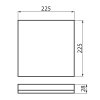 KANLUX AZPO stropní LED svítidlo, 225x225mm, 12,3W, 3000/4000/6000K, IP54, černá mat 31531