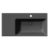 GSI NUBES keramické umyvadlo 100x50cm, s odkládací plochou vlevo, černá mat 9628126