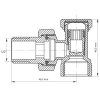 KOER Ventil radiátorový, rohový KR.902 1/2"×1/2" 00-00000397