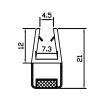 magneticky tesnici profil 90 na sklo 6mm delka 2 bm
