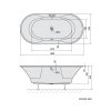 Polysan IO oválná vana 180x85x49cm, bílá 16611