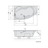 Polysan MAMBA L asymetrická vana 160x95x44cm, bílá 27111