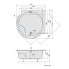 Polysan ROYAL CORNER kulatá vana s konstrukcí 173x173x49cm, bílá 74211