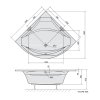 Polysan ROSANA rohová vana 150x150x49cm, bílá 63119