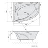 Polysan TANYA L asymetrická vana 160x120x49cm, bílá 65119