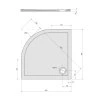 Polysan SERA sprchová vanička z litého mramoru, čtvrtkruh 90x90cm, R550, bílá 41511