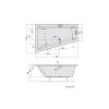 Polysan TRIANGL L asymetrická vana 180x120x50cm, bílá 19611