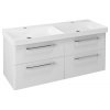 Sapho THEIA dvojumyvadlová skříňka 116x50x44,2cm, 4xzásuvka, bílá TH120-3030