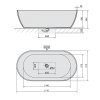 Polysan REDUTA volně stojící vana litý mramor 171x81x46cm, bílá 72842