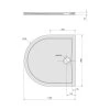 Polysan ISA 100 sprchová vanička z litého mramoru, půlkruh 100x100cm, bílá 72888