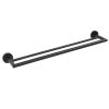 Sapho X-ROUND BLACK dvojitý držák ručníků 600mm, černá mat XR401B