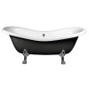 Polysan CHARLESTON volně stojící vana 188x83x69cm, nohy chrom mat, černá/bílá 72958