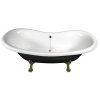 Polysan CHARLESTON volně stojící vana 188x83x69cm, nohy bronz, černá/bílá 72960