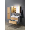Sapho MEDIENA umyvadlová skříňka 76x51x48,5cm, bílá mat/dub natural MD082