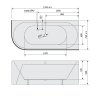 Polysan VIVA R MONOLITH asymetrická vana 170x75x60cm, bílá 78119M