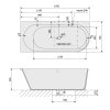 Polysan SUSSI L rohová stojící vana, litý mramor 160x70x49,5cm, bílá 90191L