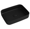 Isvea INFINITY RECTANGLE keramické umyvadlo na desku, 50x36cm, černá mat 10NF65050-2N