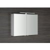 Sapho RIWA galerka s LED osvětlením, 81x70x17cm, bílá lesk RIW080-0030