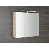 Sapho MIRRÓ galerka s LED osvětlením, 80x70x16cm, jilm bardini MC080-0013