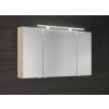 Sapho MIRRÓ galerka s LED osvětlením, 3x dvířka, 120x70x16cm, jilm bardini MC121-0013