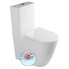 Sapho TURKU WC kombi, zvýšený sedák, Rimless, spodní/zadní odpad, bílá PC104WR