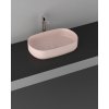 Isvea INFINITY OVAL keramické umyvadlo na desku, 55x36cm, růžová Salmon 10NF65055-2S