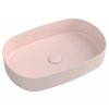 Isvea INFINITY OVAL keramické umyvadlo na desku, 55x36cm, růžová Salmon 10NF65055-2S