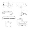 Sapho KIRKÉ WHITE podomítkový sprchový set s pákovou baterií, 2 výstupy, bílá páčka, bronz KI42BB-01