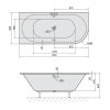 Polysan VIVA L SLIM asymetrická vana 175x80x47cm, bílá 70119S
