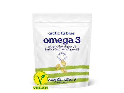 1.AR Vegan Omega 3 Algae 90 kapslí (250mg DHA & Vitamin D 400iu)